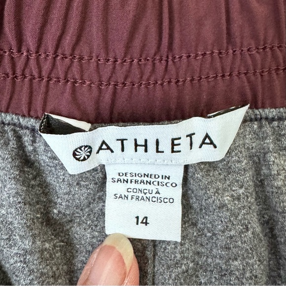 Athleta Brooklyn Lined Joggers Pants Womens Size 14 Maroon Red Athleisure Comfy - Picture 2 of 16